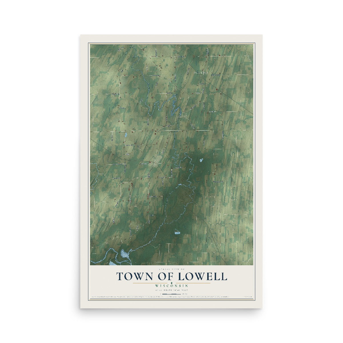 Map of the Town of Lowell, Wisconsin, 12 x 18 inch unframed archival matte print