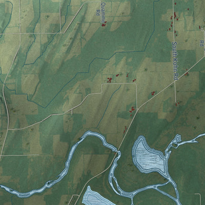 Second close-up of the map of the Town of Lowell, Wisconsin print showing more streets and buildings