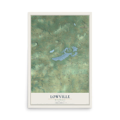 Map of Lowville, Wisconsin, 12 x 18 inch unframed archival matte print
