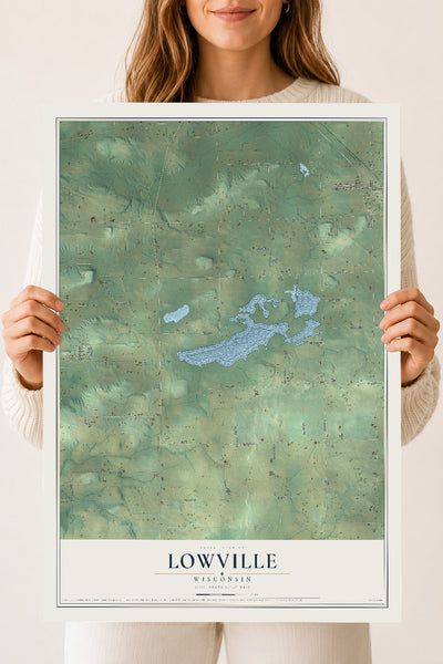Map of Lowville, Wisconsin, 18 x 24 inch unframed archival matte print