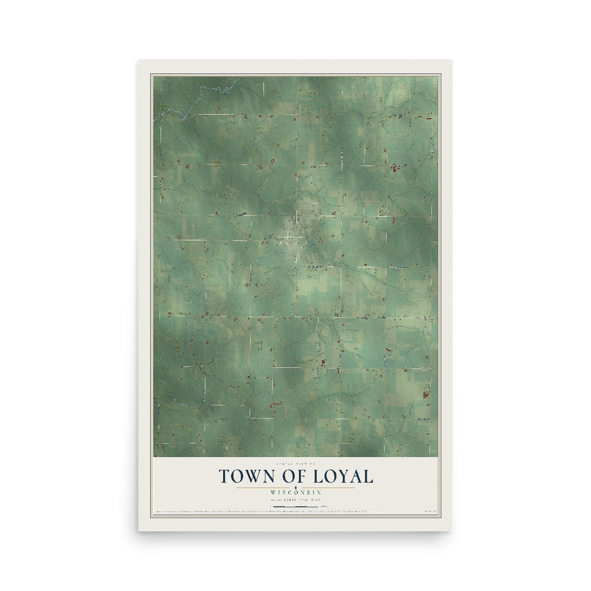 Map of the Town of Loyal, Wisconsin, 12 x 18 inch unframed archival matte print
