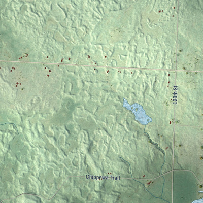 Close-up of the map of the Town of Luck, Wisconsin print showing street and building detail