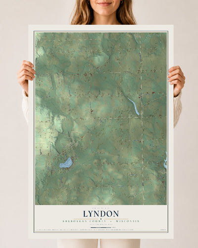 Map of Lyndon, Sheboygan County, Wisconsin, 24 x 36 inch unframed archival matte print