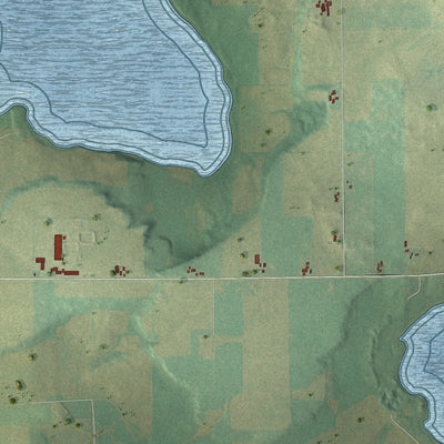 Close-up of the map of Mackford, Wisconsin print showing street and building detail