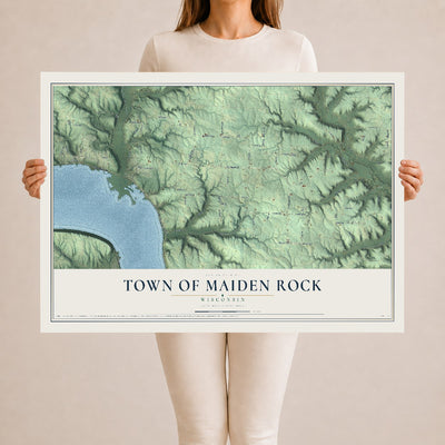 Map of the Town of Maiden Rock, Wisconsin, 24 x 36 inch unframed archival matte print