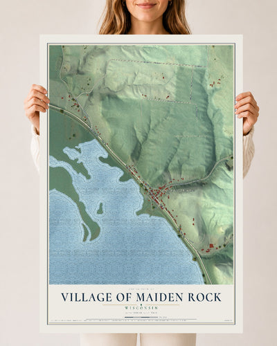 Map of Maiden Rock, Wisconsin, 24 x 36 inch unframed archival matte print
