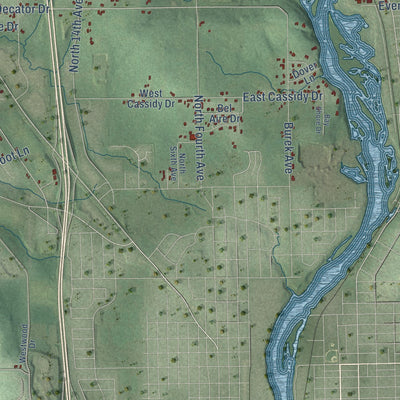 Close-up of the map of Maine, Marathon County, Wisconsin print showing street and building detail