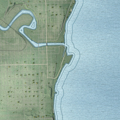 Close-up of the map of the Town of Manitowoc, Wisconsin print showing street and building detail