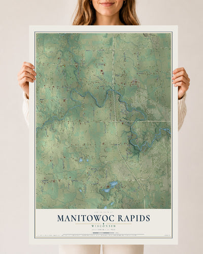 Map of Manitowoc Rapids, Wisconsin, 24 x 36 inch unframed archival matte print