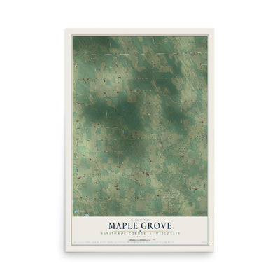 Map of Maple Grove, Manitowoc County, Wisconsin, 12 x 18 inch unframed archival matte print