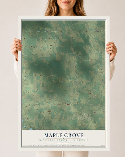 Map of Maple Grove, Manitowoc County, Wisconsin, 24 x 36 inch unframed archival matte print