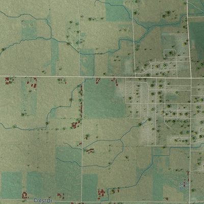 Second close-up of the map of Maple Grove, Shawano County, Wisconsin print showing more streets and buildings