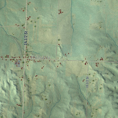 Second close-up of the map of Maple Grove, Barron County, Wisconsin print showing more streets and buildings