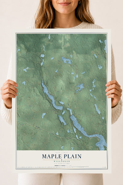 Map of Maple Plain, Wisconsin, 18 x 24 inch unframed archival matte print