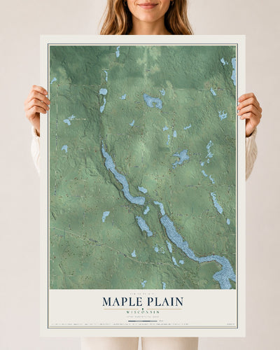 Map of Maple Plain, Wisconsin, 24 x 36 inch unframed archival matte print