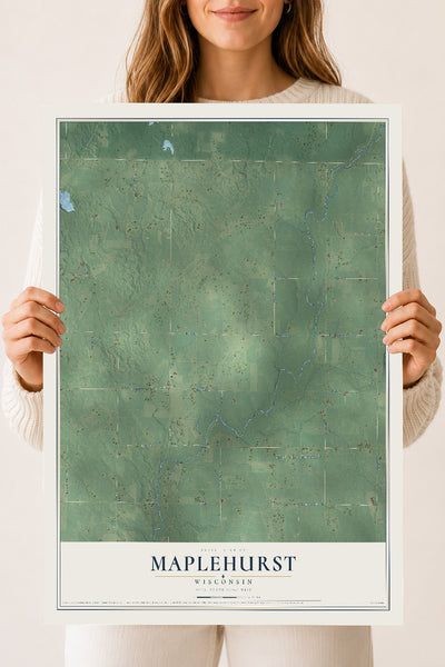 Map of Maplehurst, Wisconsin, 18 x 24 inch unframed archival matte print