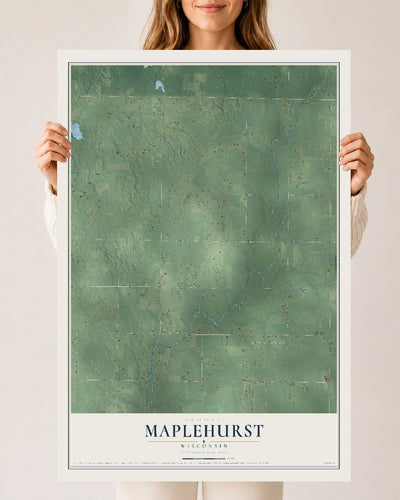 Map of Maplehurst, Wisconsin, 24 x 36 inch unframed archival matte print