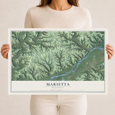 Map of Marietta, Wisconsin, 12 x 18 inch unframed archival matte print