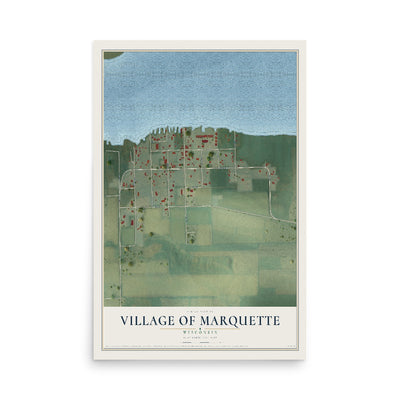 Map of Marquette, Wisconsin, 12 x 18 inch unframed archival matte print
