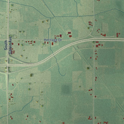 Second close-up of the map of the Town of Marshfield, Wood County, Wisconsin print showing more streets and buildings