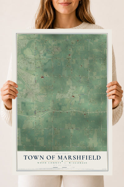 Map of the Town of Marshfield, Wood County, Wisconsin, 18 x 24 inch unframed archival matte print