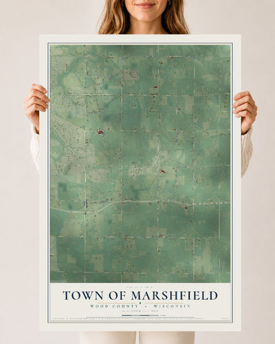 Map of the Town of Marshfield, Wood County, Wisconsin, 24 x 36 inch unframed archival matte print