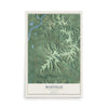 Map of Maxville, Wisconsin, 12 x 18 inch unframed archival matte print