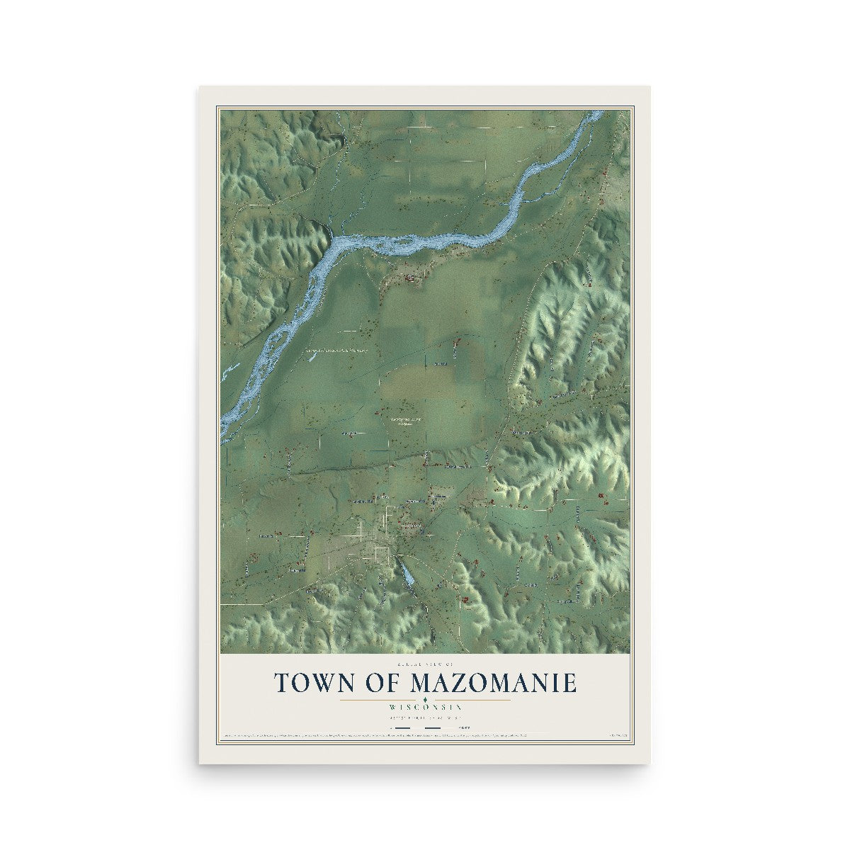Map of the Town of Mazomanie, Wisconsin, 12 x 18 inch unframed archival matte print