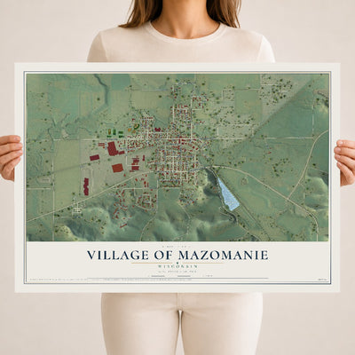 Map of Mazomanie, Wisconsin, 18 x 24 inch unframed archival matte print