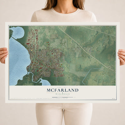 Map of McFarland, Wisconsin, 18 x 24 inch unframed archival matte print