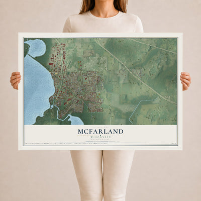 Map of McFarland, Wisconsin, 24 x 36 inch unframed archival matte print