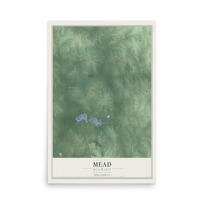 Map of Mead, Wisconsin, 12 x 18 inch unframed archival matte print
