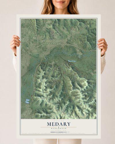 Map of Medary, Wisconsin, 24 x 36 inch unframed archival matte print