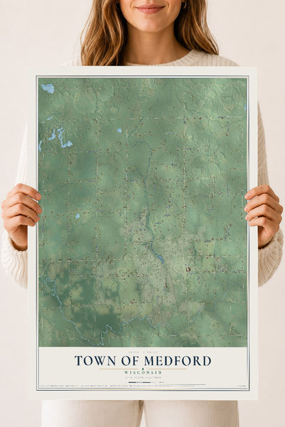 Map of the Town of Medford, Wisconsin, 18 x 24 inch unframed archival matte print