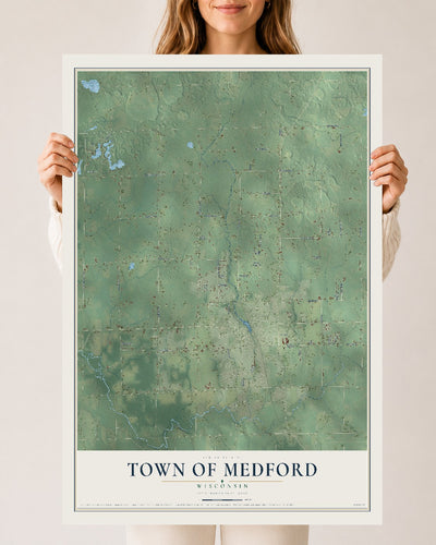 Map of the Town of Medford, Wisconsin, 24 x 36 inch unframed archival matte print
