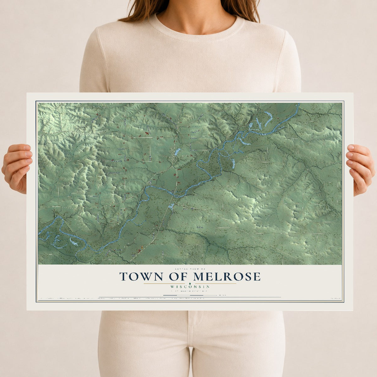 Map of the Town of Melrose, Wisconsin, 12 x 18 inch unframed archival matte print