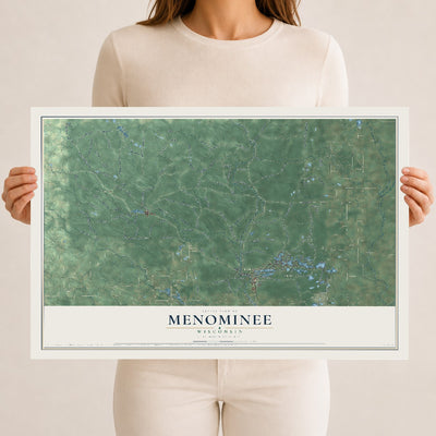 Map of Menominee, Wisconsin, 12 x 18 inch unframed archival matte print