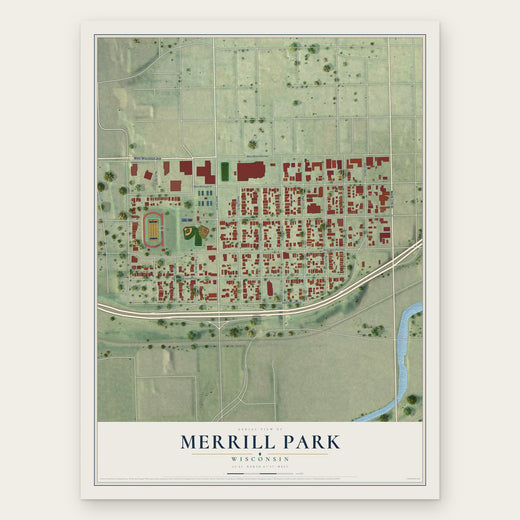 Merrill Park, Wisconsin map print, the full design