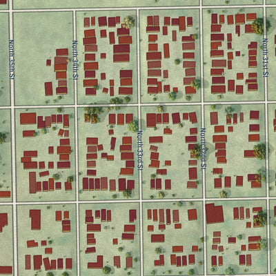 Close-up of the map of Merrill Park, Wisconsin print showing street and building detail