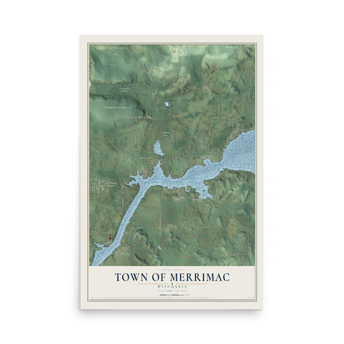 Map of the Town of Merrimac, Wisconsin, 12 x 18 inch unframed archival matte print