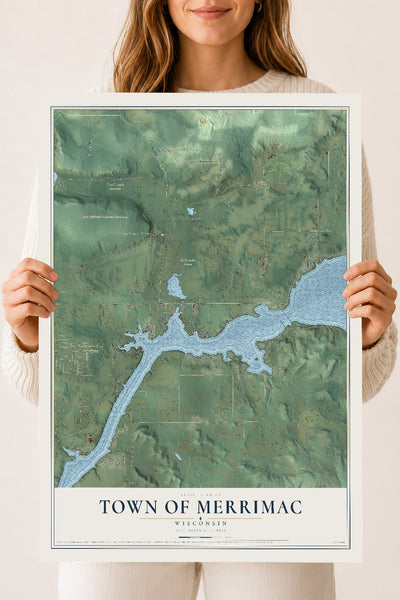 Map of the Town of Merrimac, Wisconsin, 18 x 24 inch unframed archival matte print