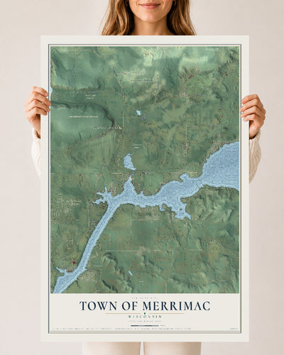 Map of the Town of Merrimac, Wisconsin, 24 x 36 inch unframed archival matte print