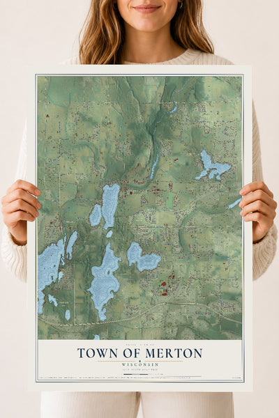 Map of the Town of Merton, Wisconsin, 18 x 24 inch unframed archival matte print