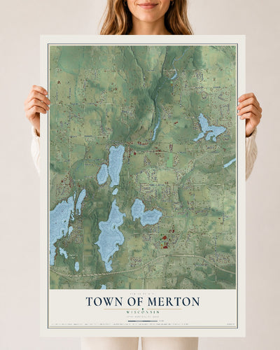 Map of the Town of Merton, Wisconsin, 24 x 36 inch unframed archival matte print