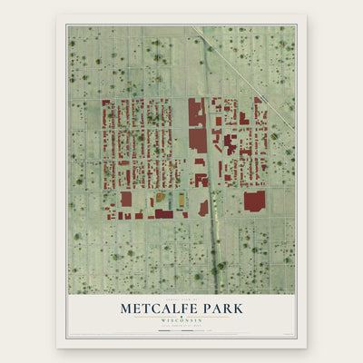 Metcalfe Park, Wisconsin map print, the full design