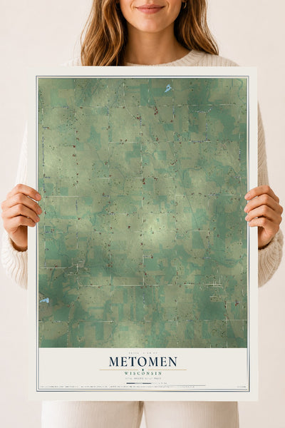 Map of Metomen, Wisconsin, 18 x 24 inch unframed archival matte print
