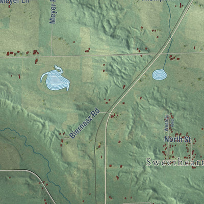 Second close-up of the map of Middle Inlet, Wisconsin print showing more streets and buildings