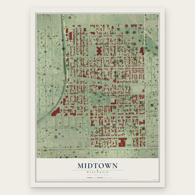 Midtown, Wisconsin map print, the full design