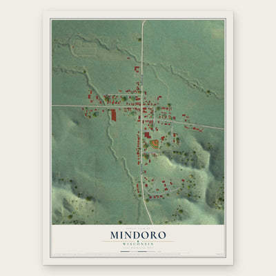Mindoro, Wisconsin map print, the full design