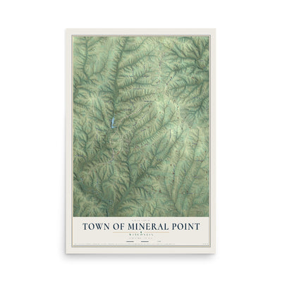Map of the Town of Mineral Point, Wisconsin, 12 x 18 inch unframed archival matte print